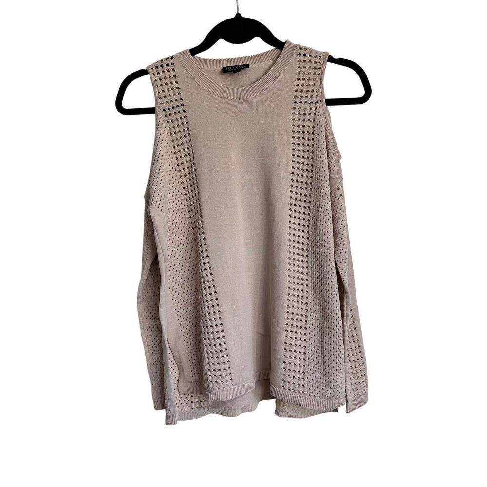 Topshop Sweater Womens Size 2 Blush Pinkish Ivory Crew Neck Pullover Jumper NWOT
